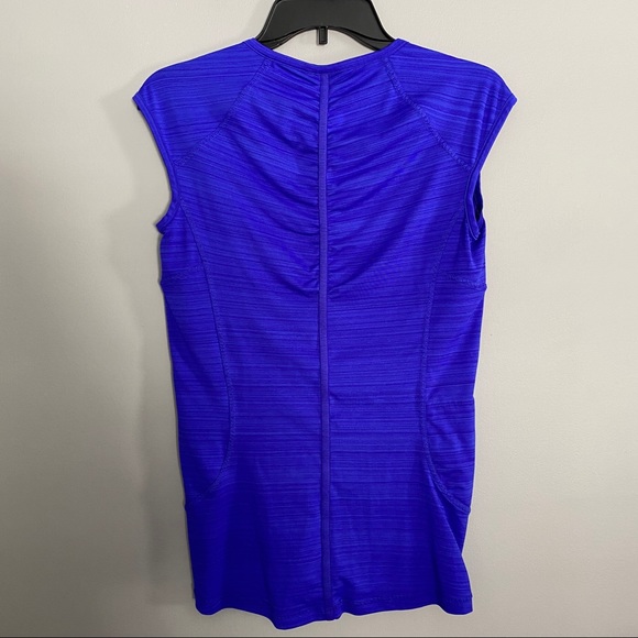 Royal Blue Athleta Zippered Short Sleeve Shirt - Picture 5 of 5
